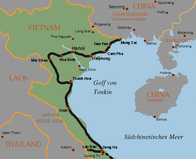 Meine Route in Nordvietnam
